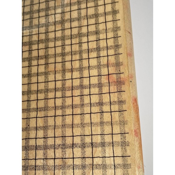 Stampin Up! Stipple Plaid 2001 Large Wood Mount Block Stamp Used Once - Picture 2 of 10